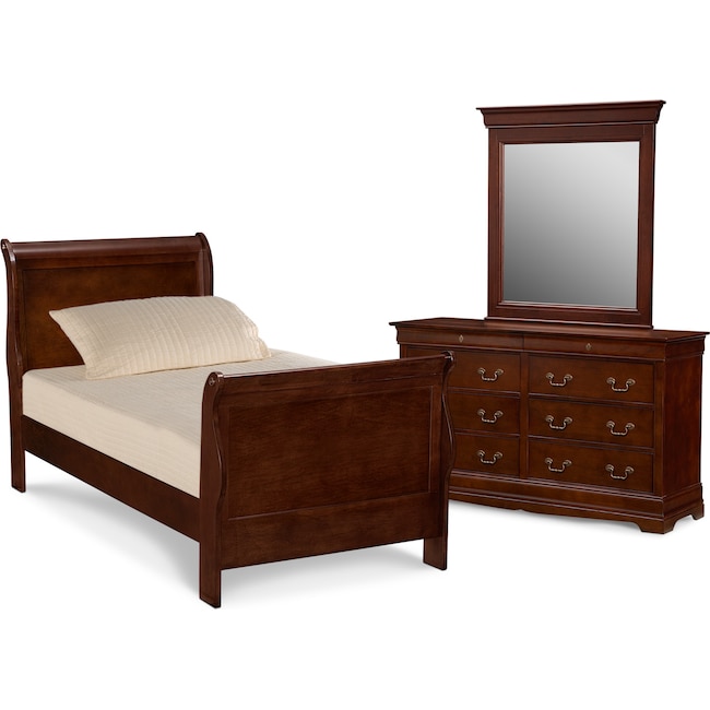 Kids Furniture - Neo Classic Youth 5-Piece Bedroom Set with Dresser and Mirror