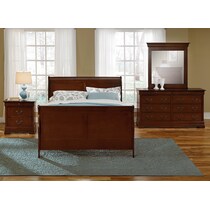 neo classic youth cherry dark brown  pc full bedroom   