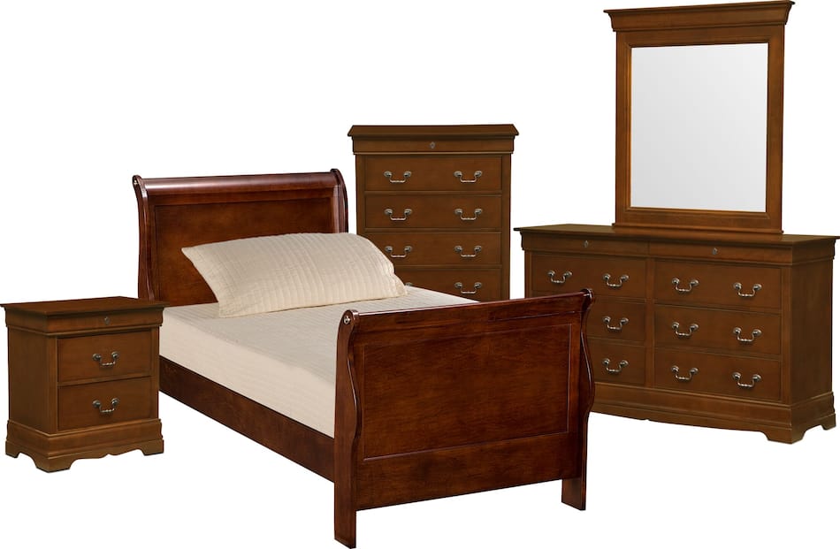 Neo Classic Youth 7Piece Twin Bedroom Set with Chest, Nightstand