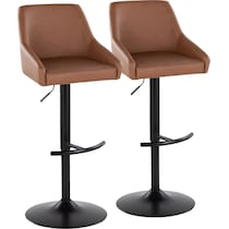 neo brown vegan leather black bar stool   