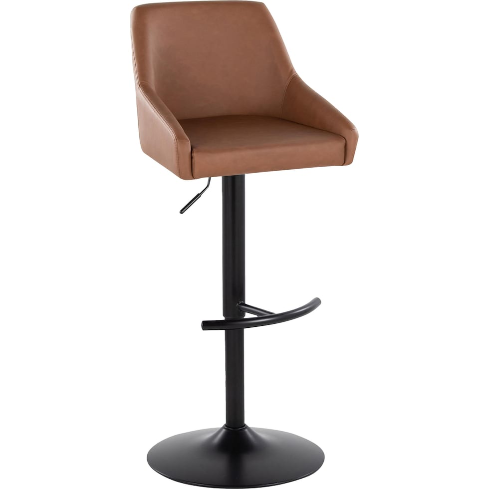 neo brown vegan leather black bar stool   