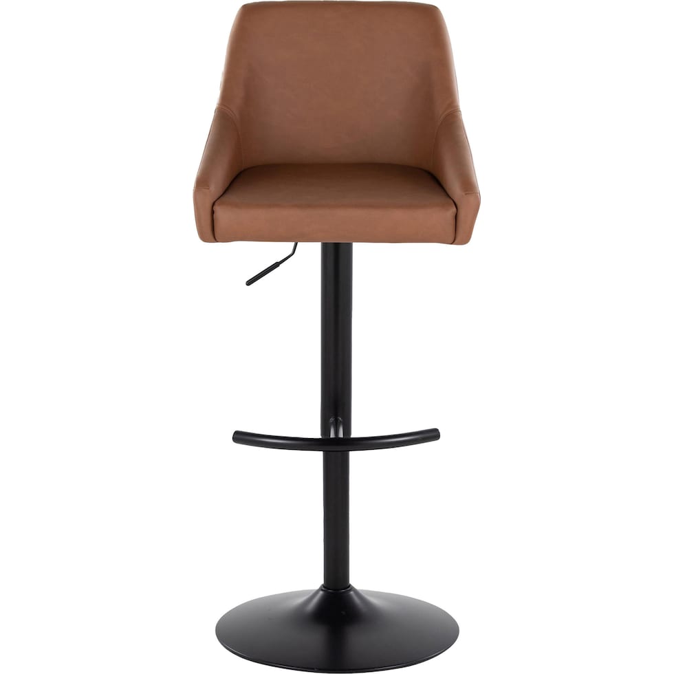 neo brown vegan leather black bar stool   