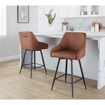 neo brown vegan leather counter height stool   