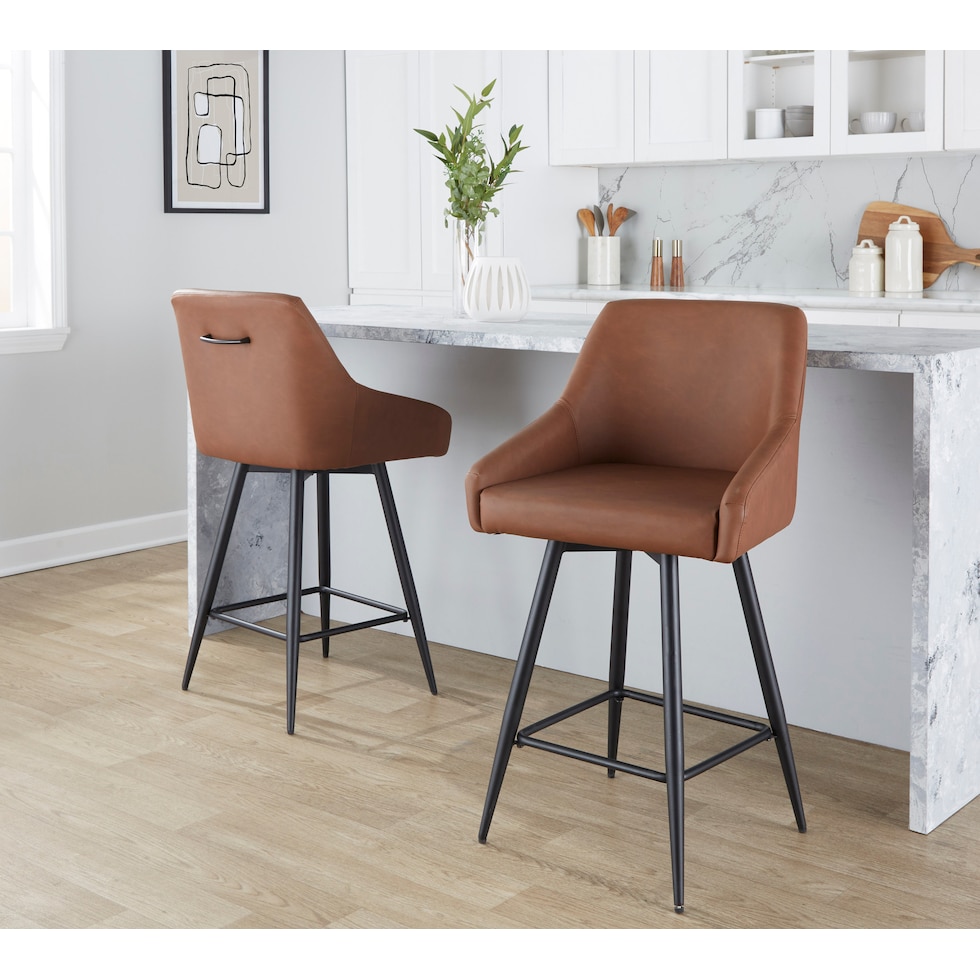 neo brown vegan leather counter height stool   