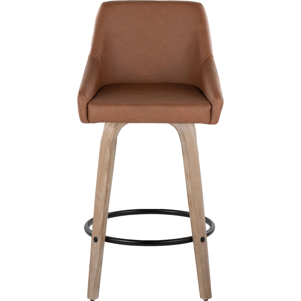 neo brown vegan leather counter height stool   