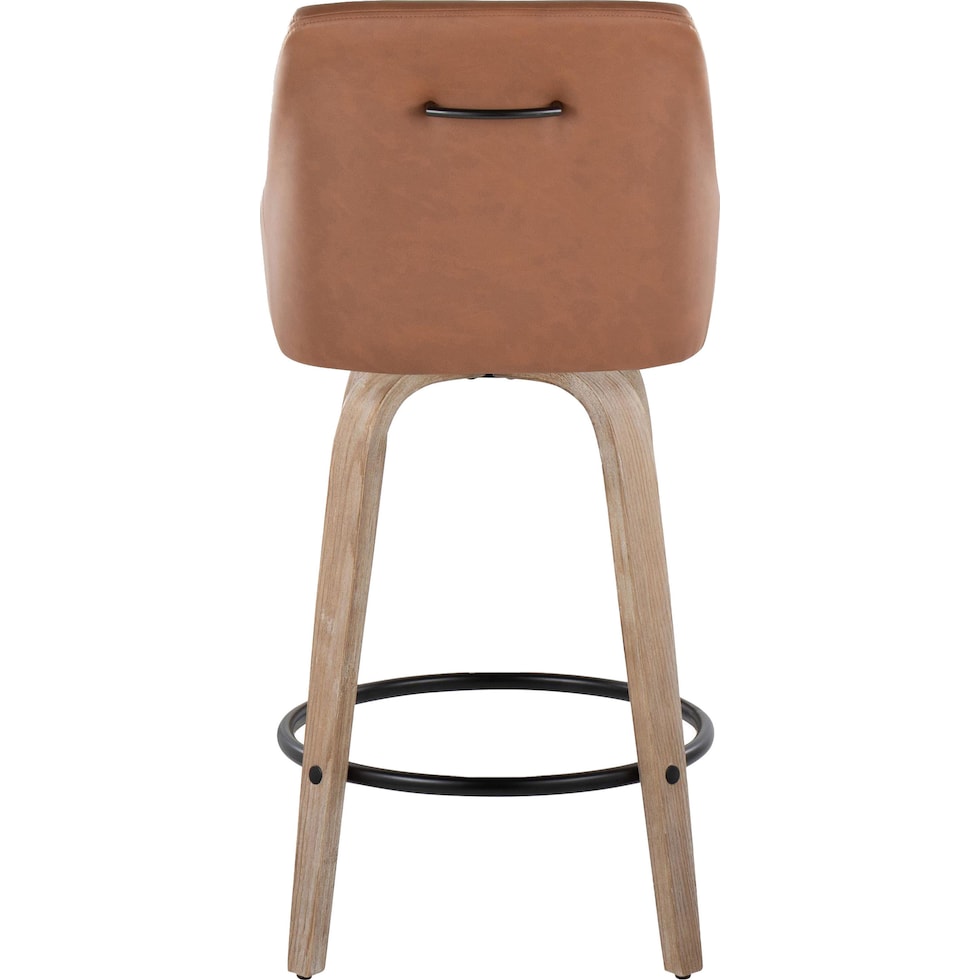 neo brown vegan leather counter height stool   