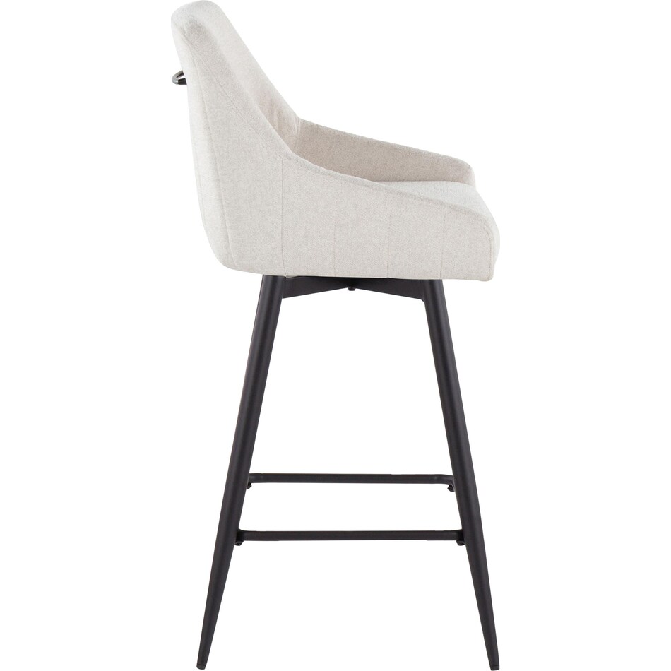 Neo Set of 2 CounterHeight Swivel Stools with Metal Base American