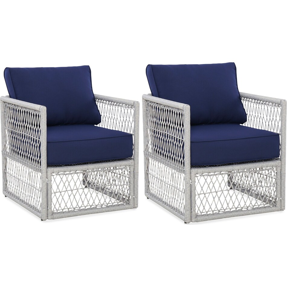 nesika blue outdoor chair set   