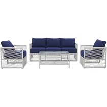 nesika blue outdoor sofa set   