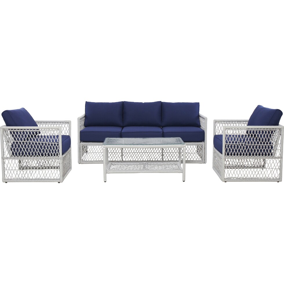 nesika blue outdoor sofa set   