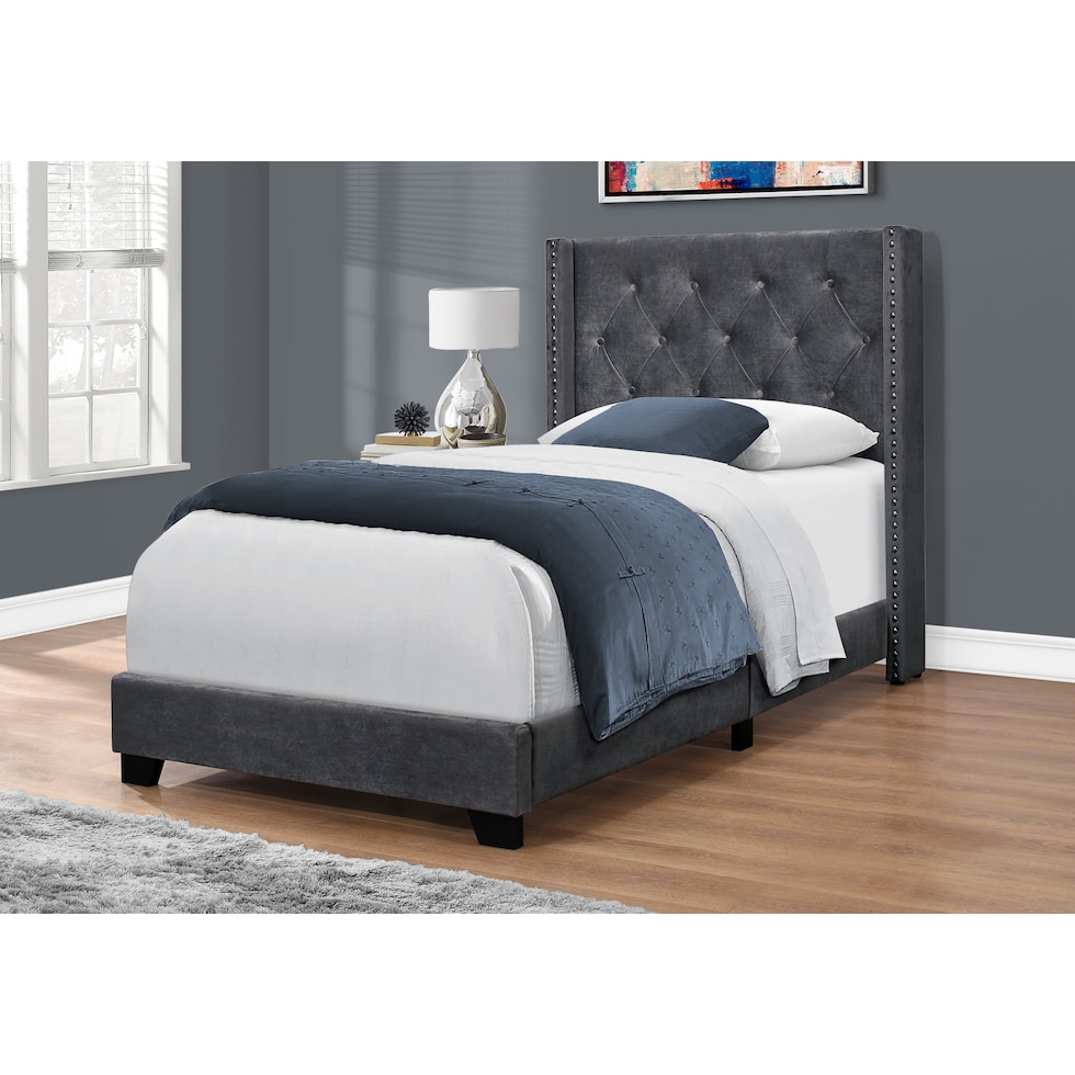 nessie gray twin bed   