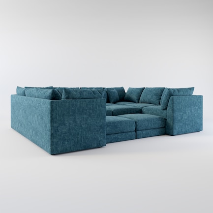 Nest Foam Comfort Eco Performance Fabric 7-Piece Pit Sectional - Argo Tropic