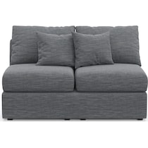 nest blue armless loveseat   