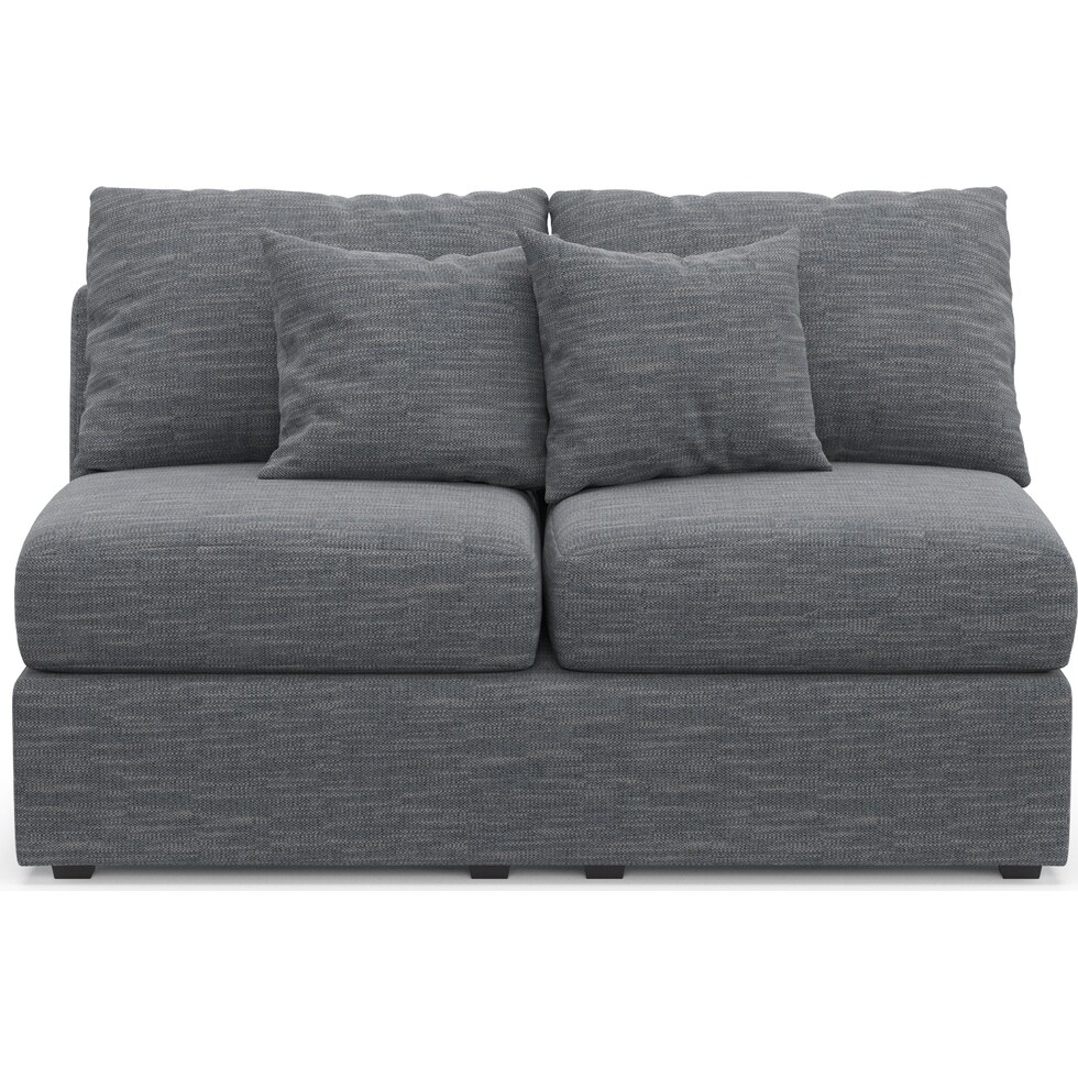 nest blue armless loveseat   