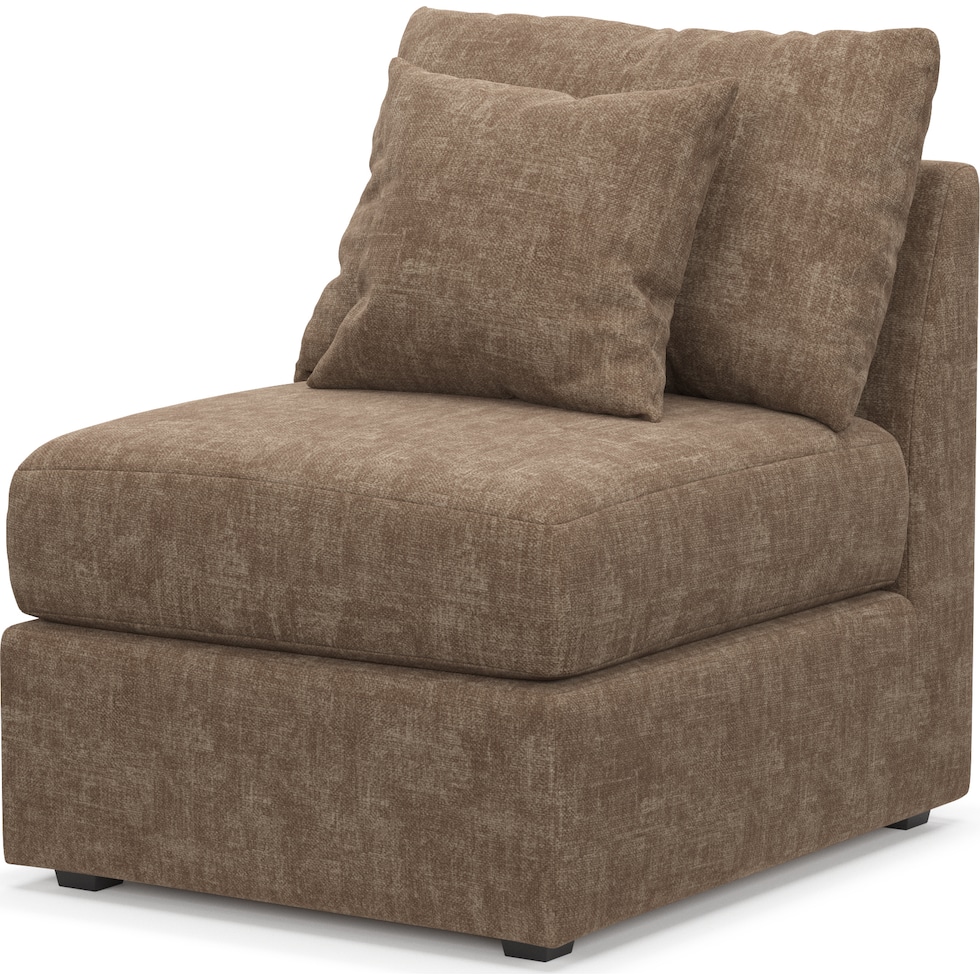 nest dark brown armless chair   