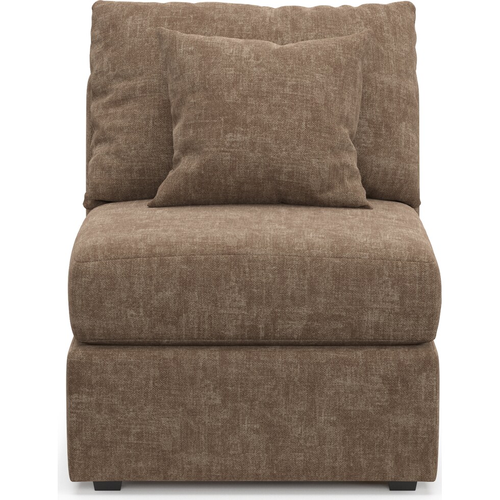 nest dark brown armless chair   