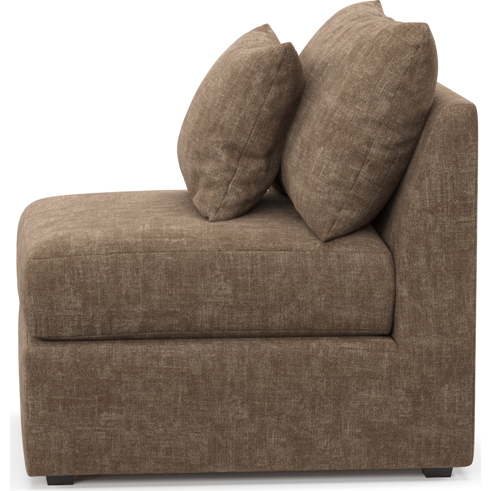 nest dark brown armless chair   
