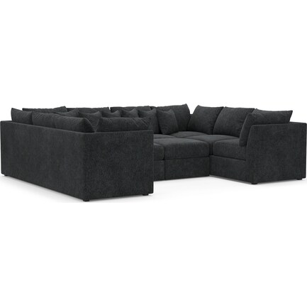 Nest Foam Comfort 5-Piece Pit Sectional - Sherpa Charcoal