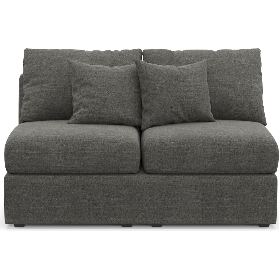 nest gray armless loveseat   