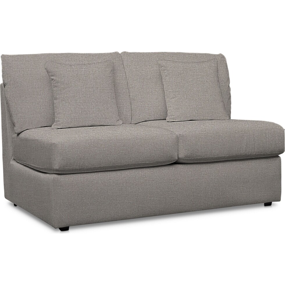 nest gray armless loveseat   