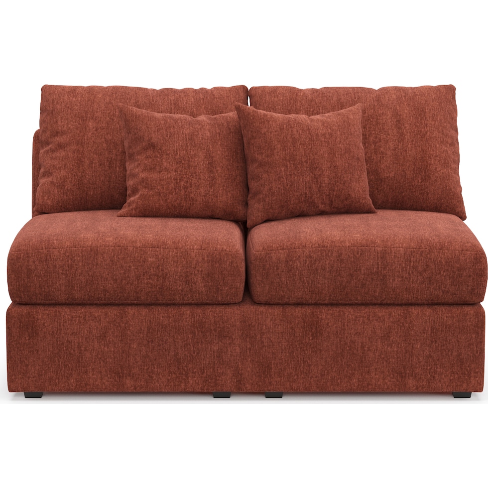 nest orange armless loveseat   