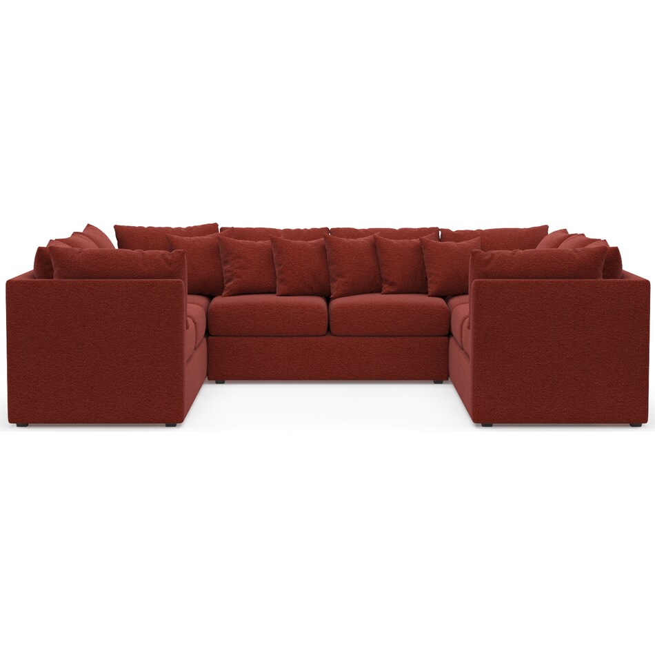 nest red  pc sectional   