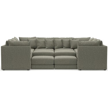 Nest 9-Piece Foam Comfort Sectional - Bloke Smoke