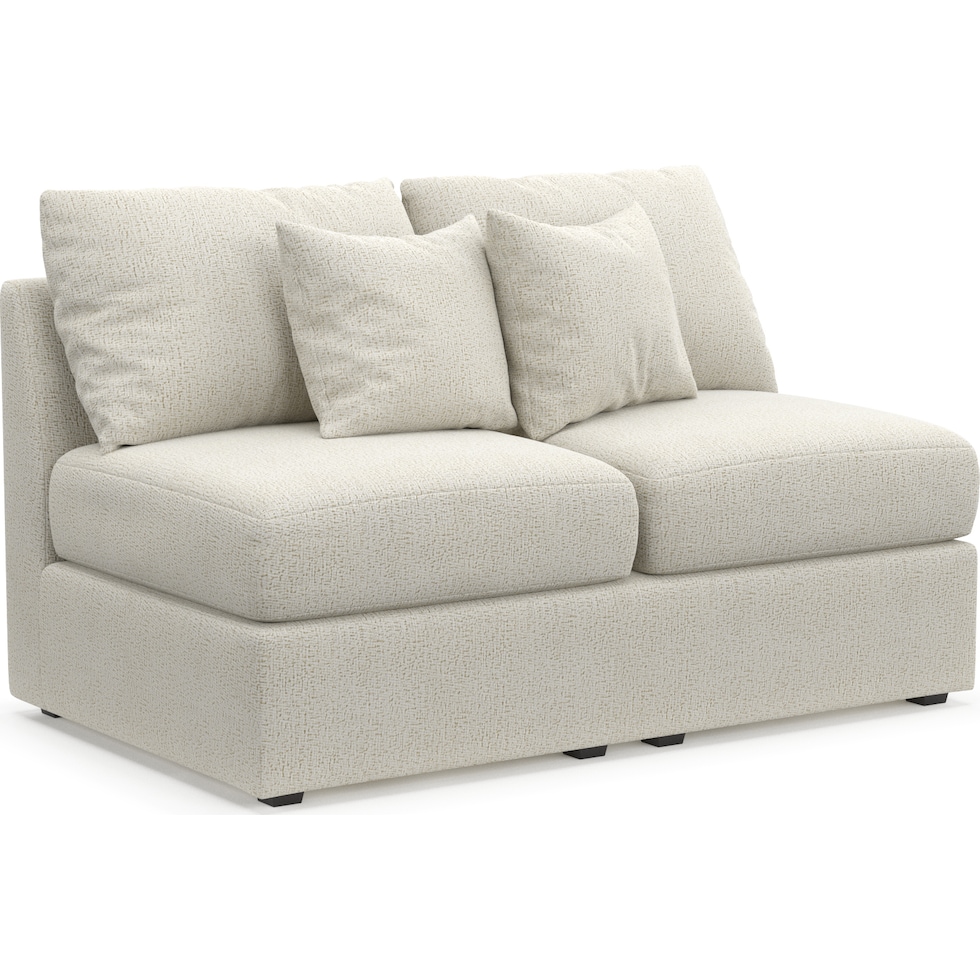 nest white armless loveseat   