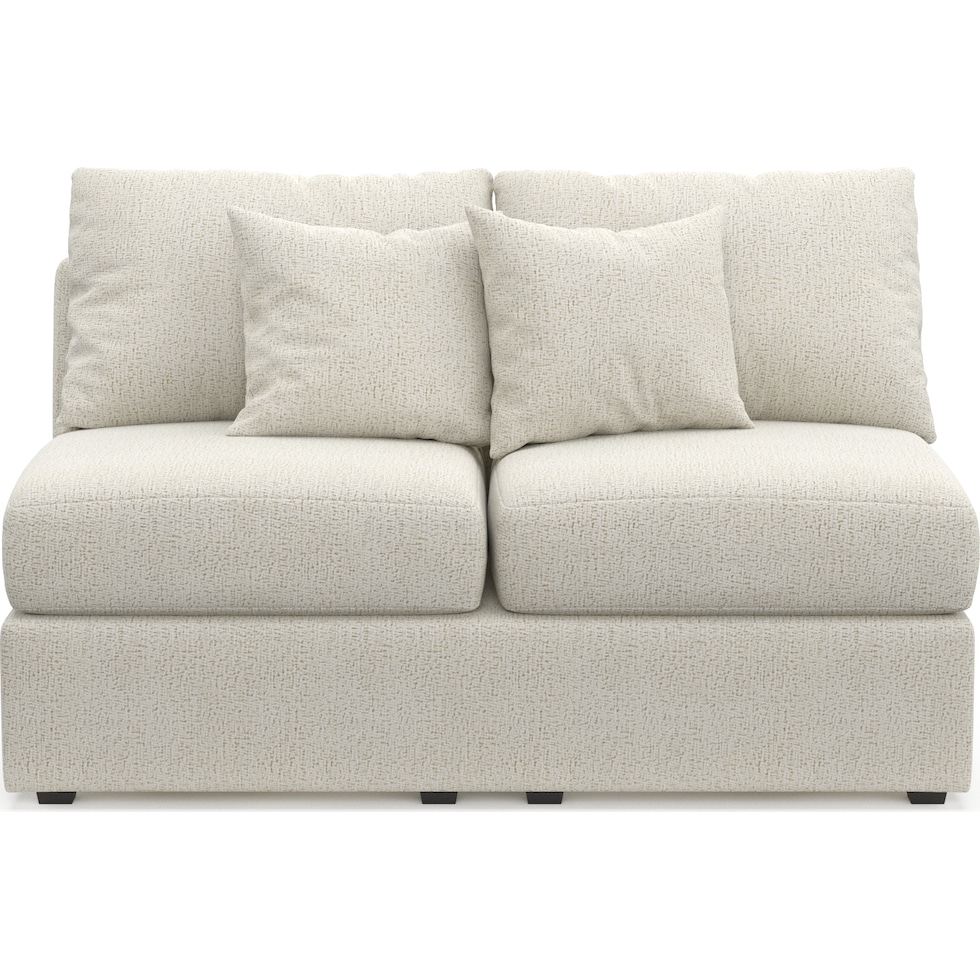 nest white armless loveseat   