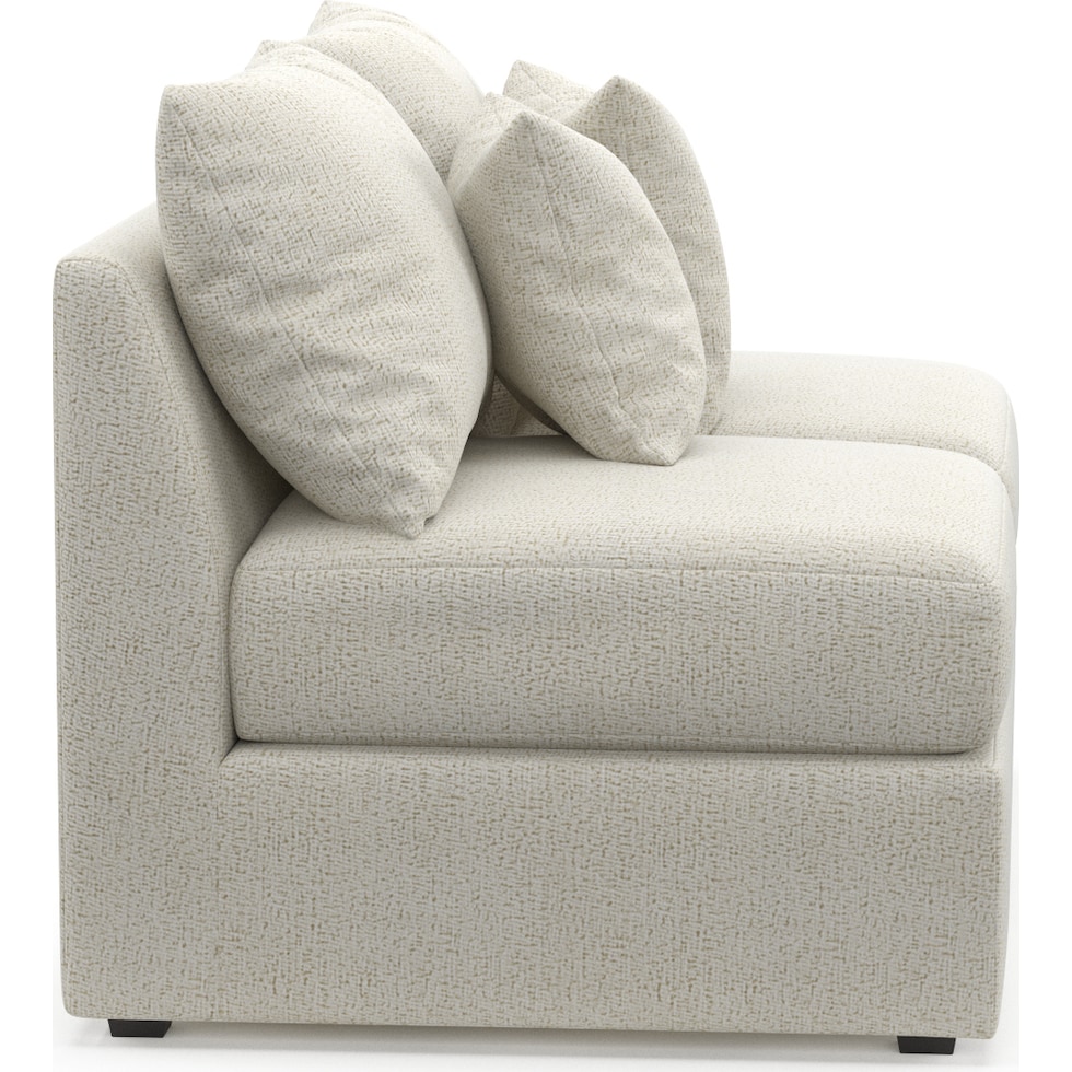 nest white armless loveseat   