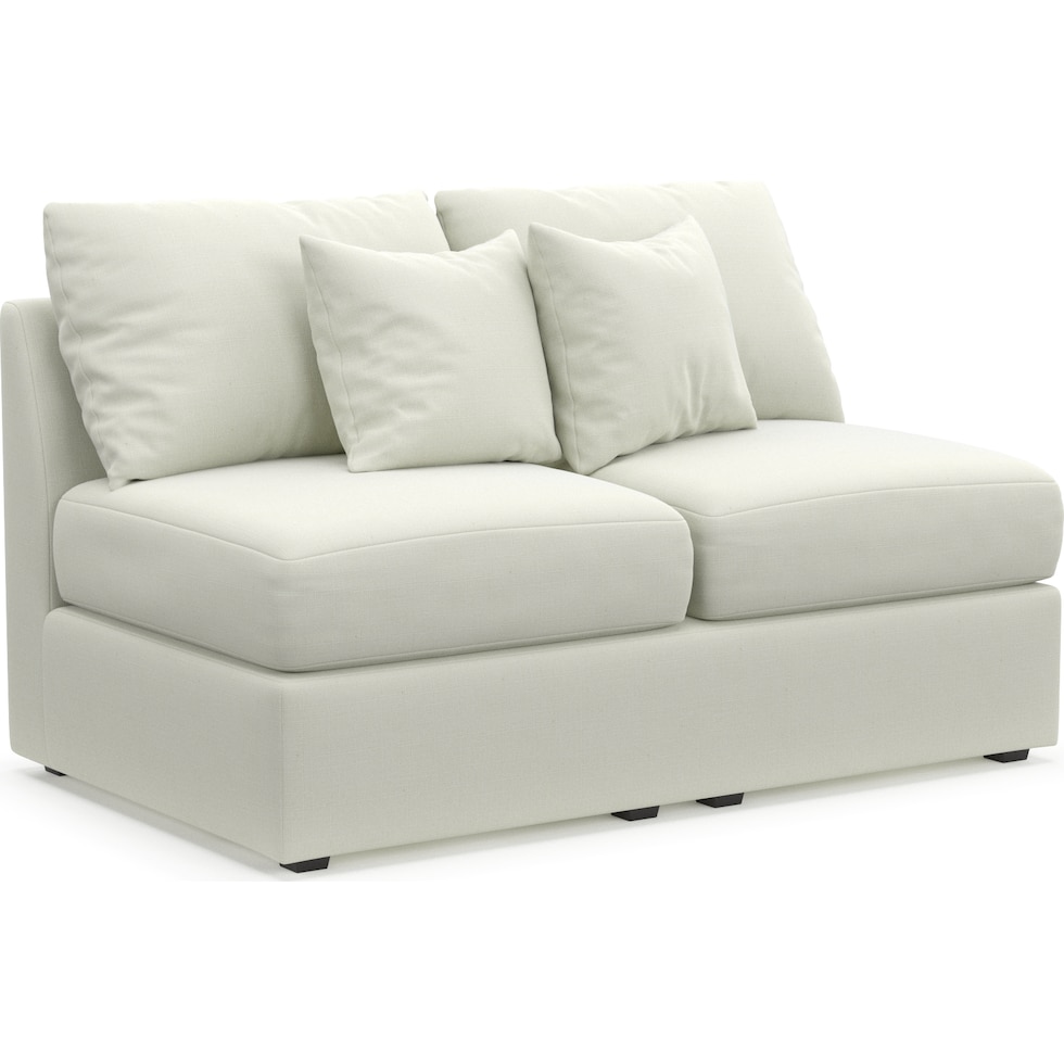 nest white armless loveseat   