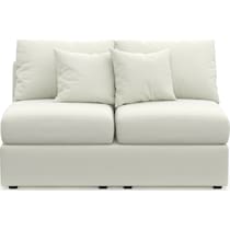 nest white armless loveseat   