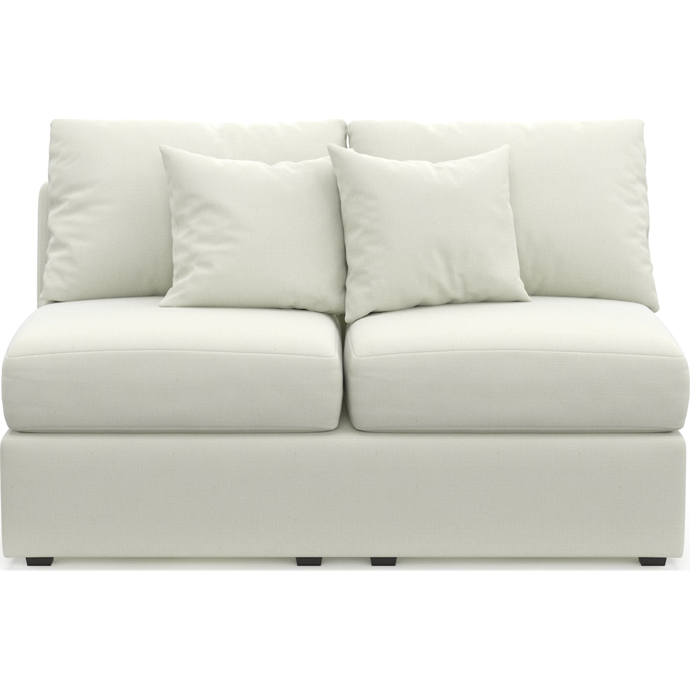 nest white armless loveseat   