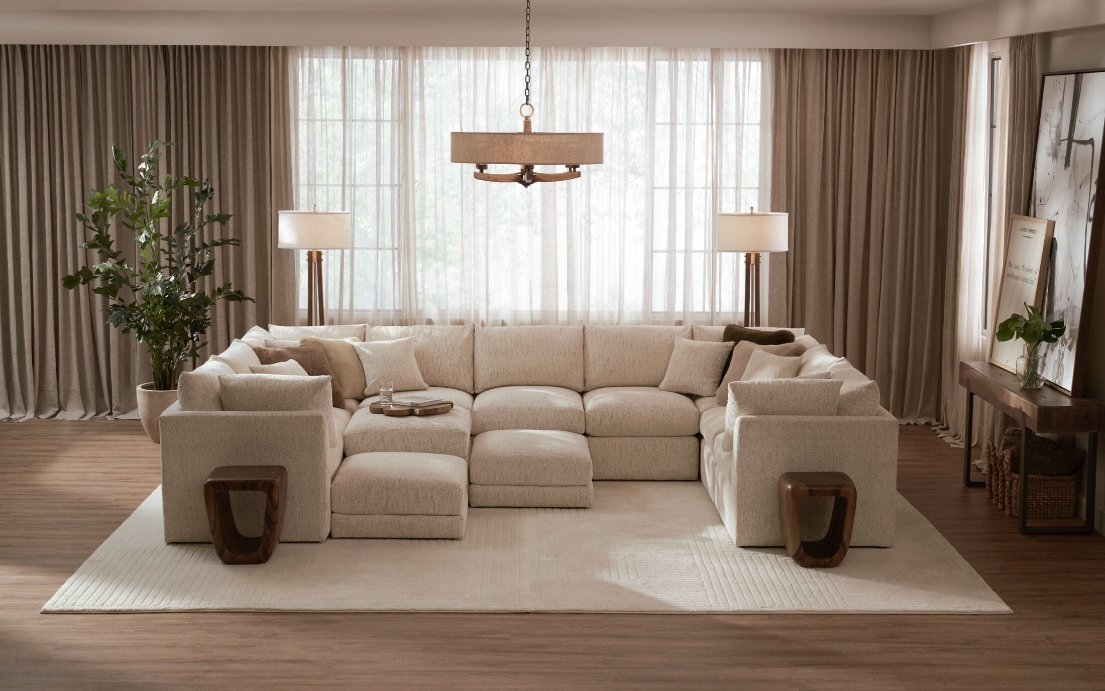 Nest 9 Piece Large Pit Sectional American Signature Furniture