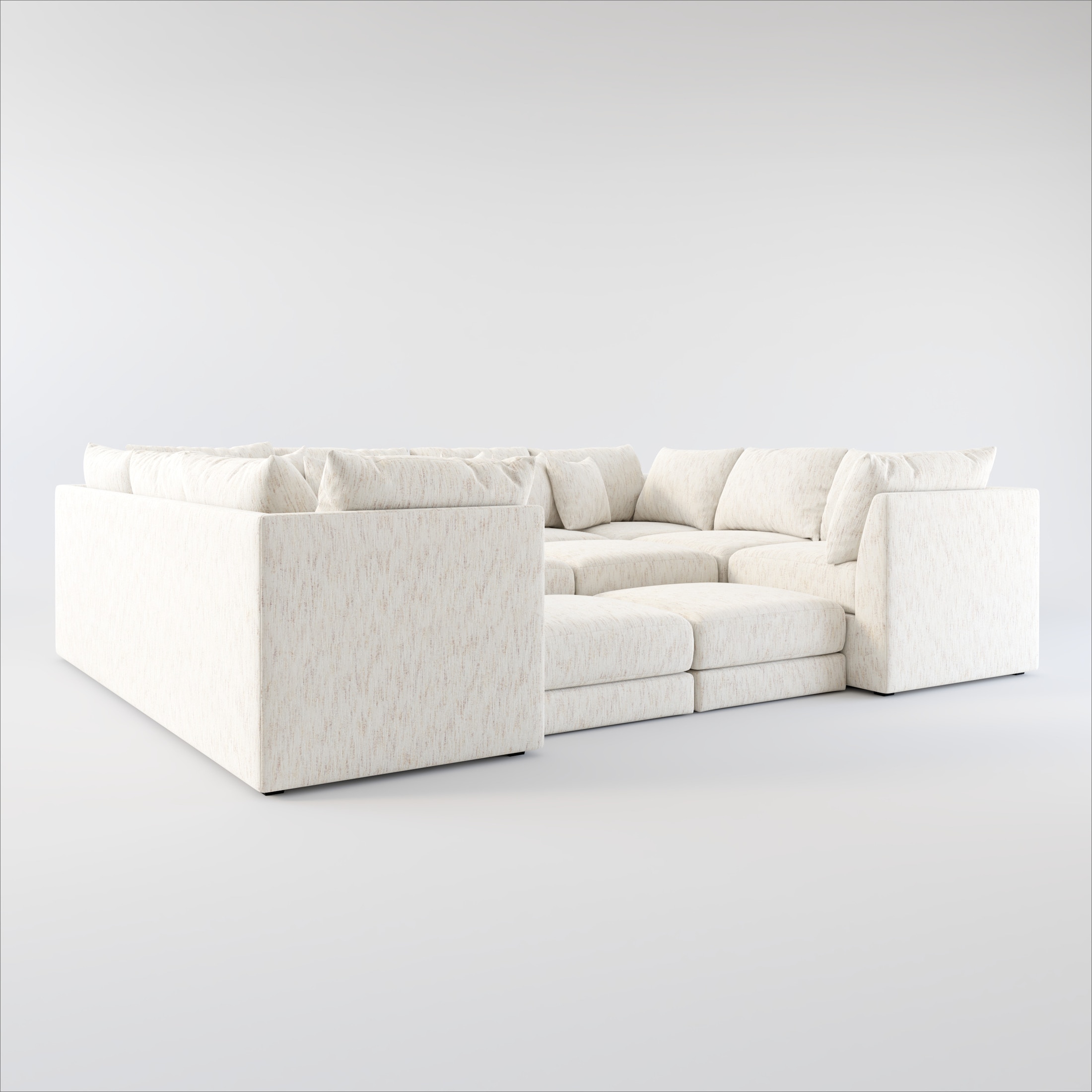Nest Foam Comfort 9-Piece Pit Sectional - P.T. Cream | American