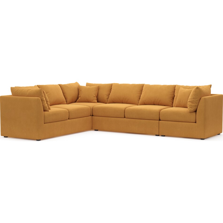 nest yellow  pc sectional   