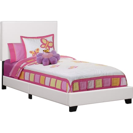 Nettie Twin Upholstered Bed - White