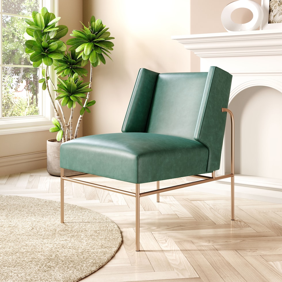 neville green accent chair   