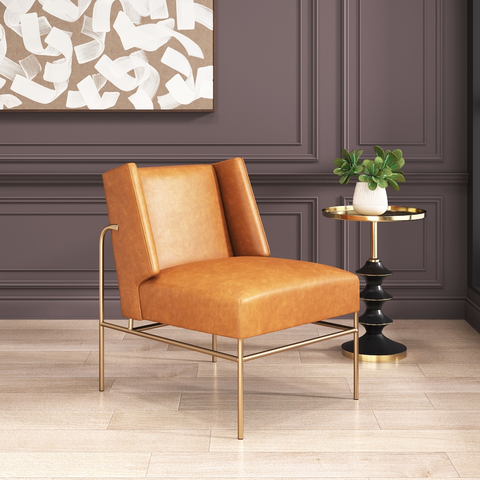 neville light brown accent chair   