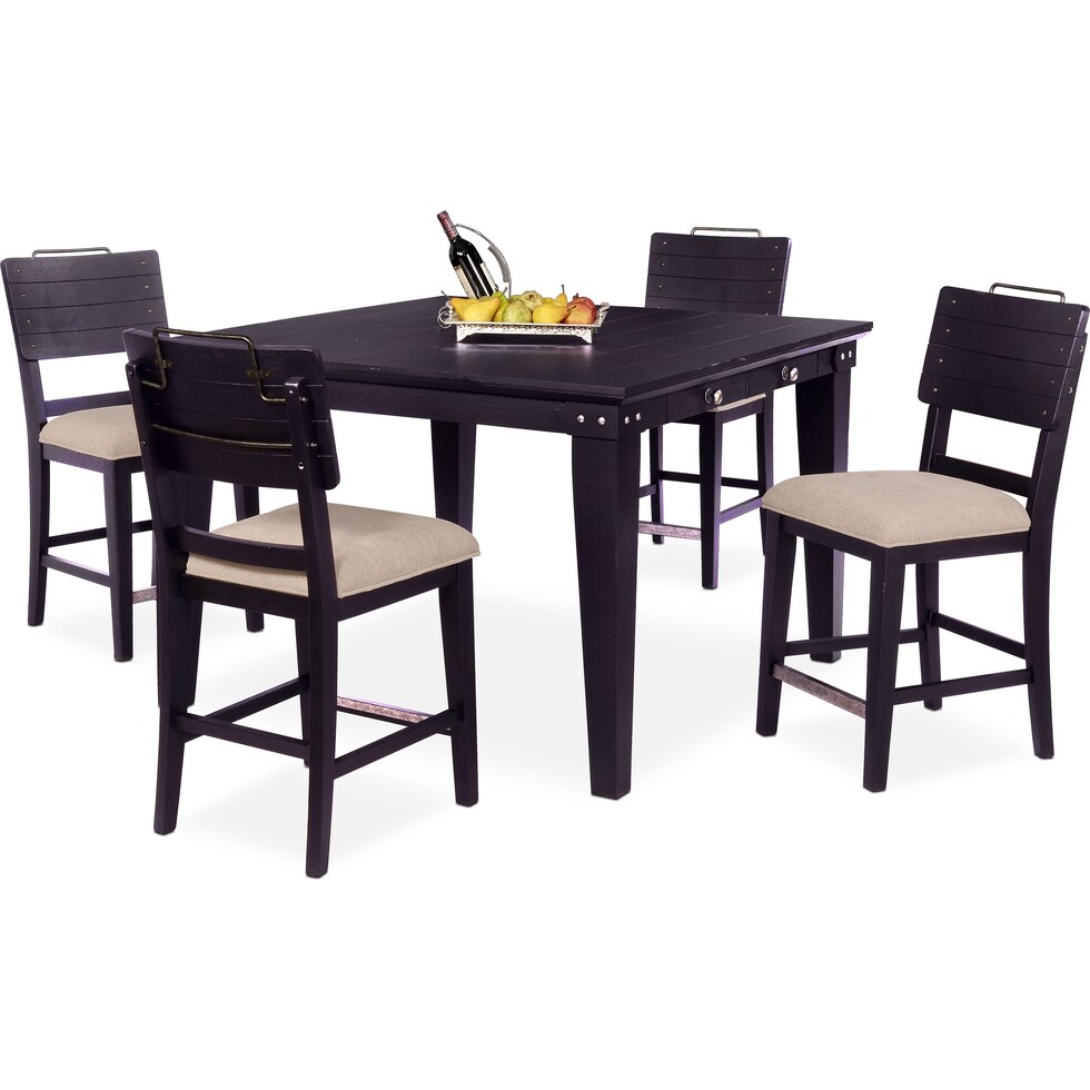 new haven ch black  pc counter height dining room   