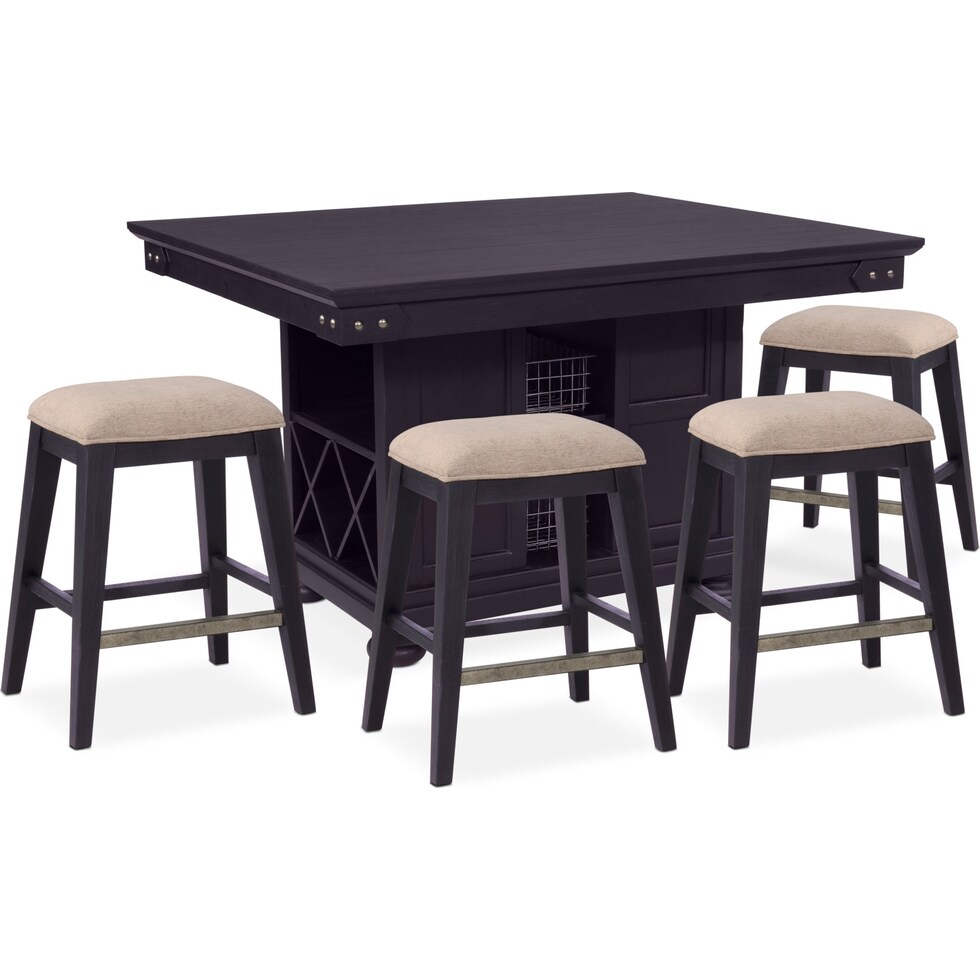 new haven ch black  pc counter height dining room   