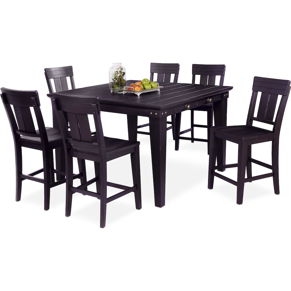 new haven ch black  pc counter height dining room   