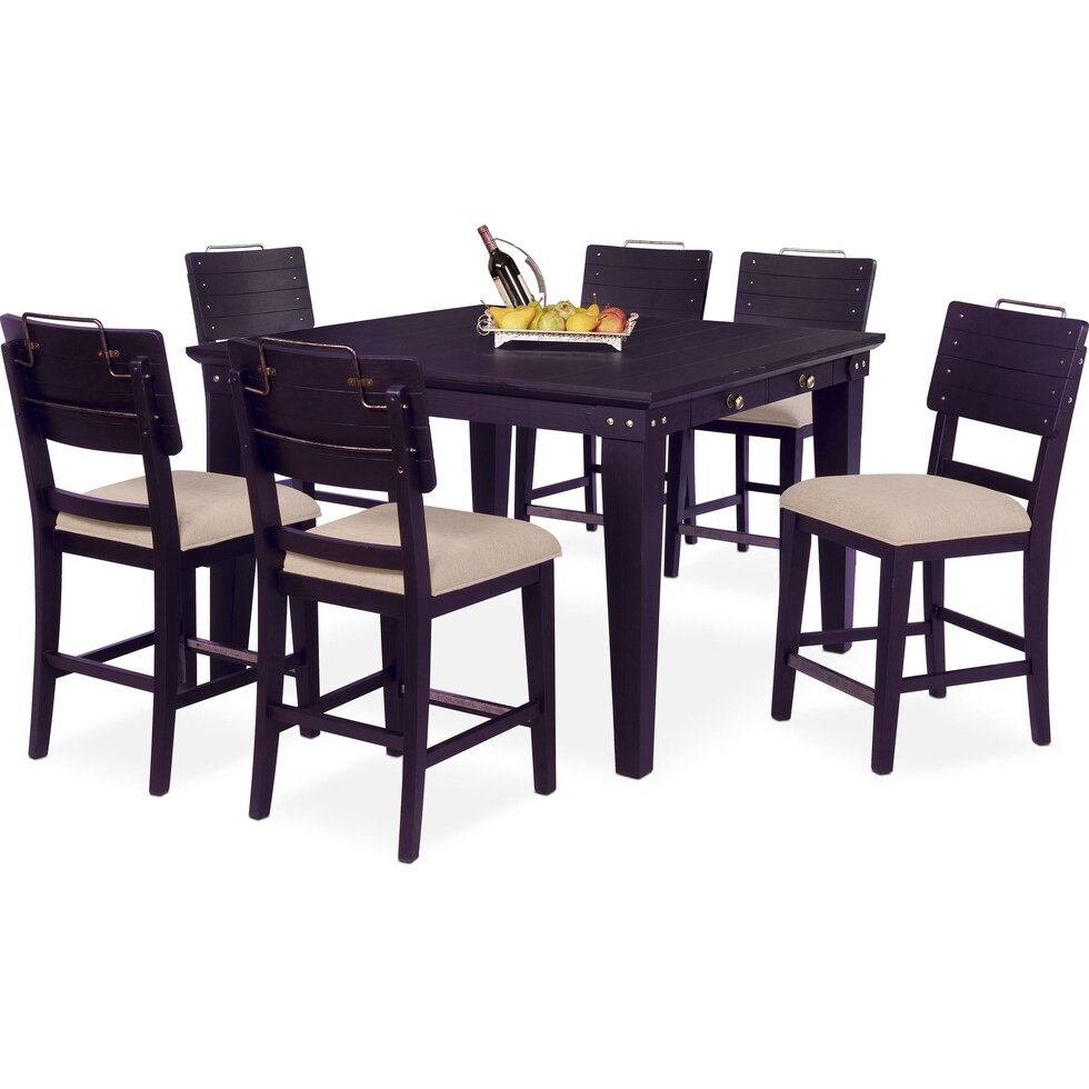 new haven ch black  pc counter height dining room   