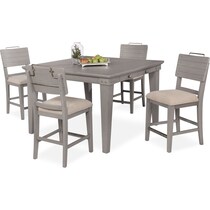 new haven ch gray  pc counter height dining room   
