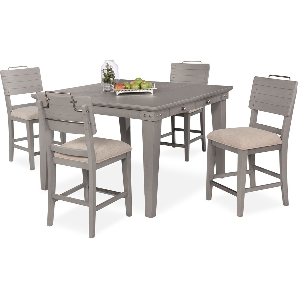new haven ch gray  pc counter height dining room   