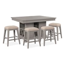 new haven ch gray  pc counter height dining room   