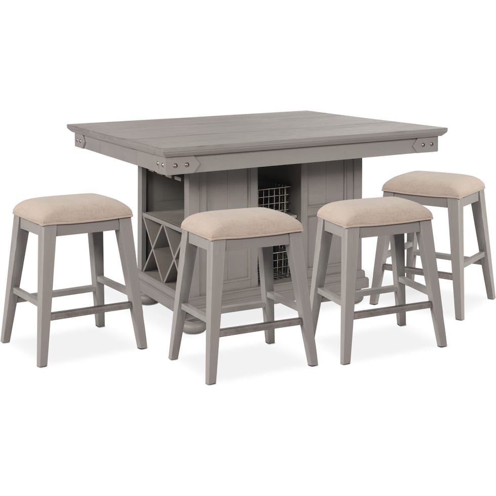 new haven ch gray  pc counter height dining room   