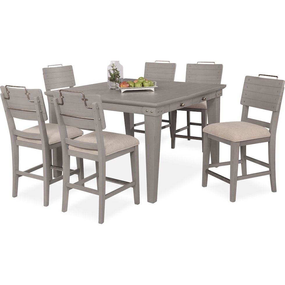new haven ch gray  pc counter height dining room   