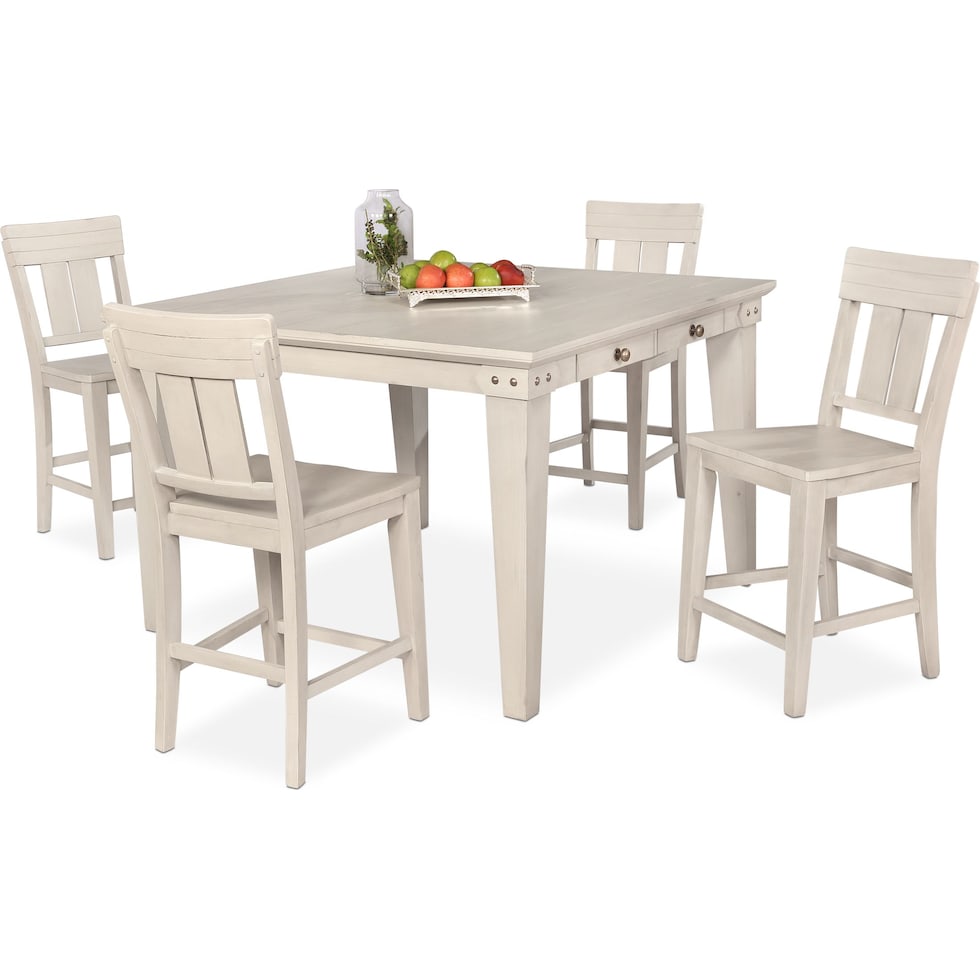 new haven ch white  pc counter height dining room   