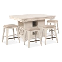 new haven ch white  pc counter height dining room   